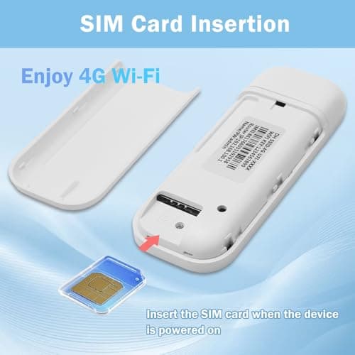 4G USB Dongle Modem Portable WiFi with SIM Card Slot Travel Wireless Router Pay as You Go USB Plug Modem Hotspot Pocket Router 150Mbps High Speed Mobile Internet Adapter for Phones Laptops Car Outdoor — view 6