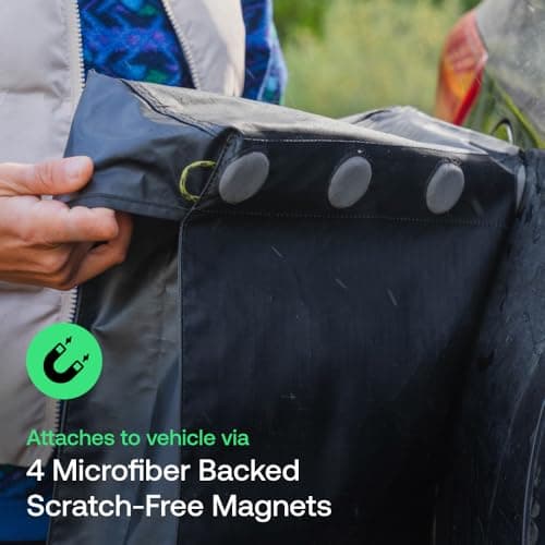 Luno Magnetic Gear and Shoe Storage Bag - Water Resistant, Magnetic Attachment, Quick-Dry Mesh Bottom | Quick and Easy Install | Great for Shoes, Gear, or Trash While Camping, Black, L, Perfect — view 4