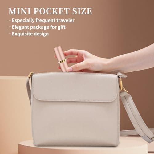 szyanlai Portable Perfume Atomiser Refillable - 5ml Empty Travel Perfume Bottle, Nano Mist, Leaking Proof, Bottom Pump without Funnel, Luxurious Mini women and men(Rose Gold) — view 5