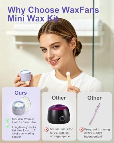 Waxfans Eyebrow Wax Kit for Women - Smart Mini Wax Pot with 100g Wax Beads — view 4