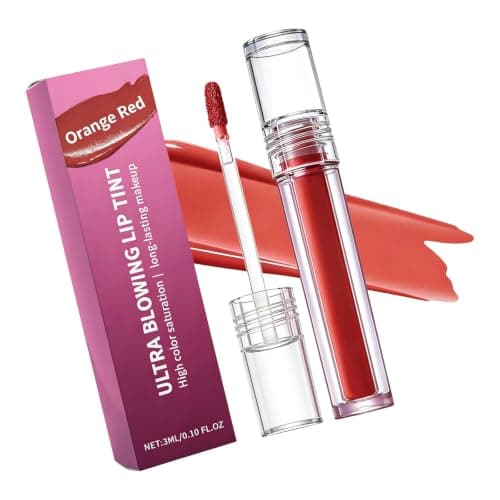 Doe Foot Lip Color Warm Red Finish ZEPHOCO Glossy Liquid, O red