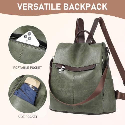 shepretty Women's Backpack Anti-Theft Shoulder Bag Multifunctional School Bags, M — view 3