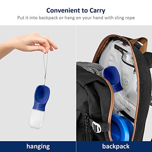 WePet Portable Dog Water Bottle, 350ml, Leak Proof Puppy Water Dispenser with Drinking Feeder for Pets Outdoor Walking, Hiking, Travel, Food Grade Plastic — view 5