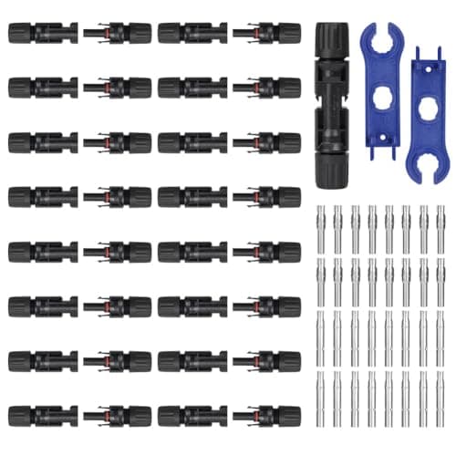 URAQT Solar Connector, 16 Pair Male/Female Solar Plug, IP67 Waterproof Photovoltaic Connector, Long Time Outdoor Use, Solar Plug Kit with 2 Wrenches for Solar Panel Systems Solar Panel Adaptor