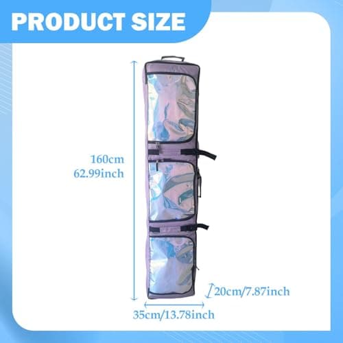 blloocod Roller Ski Bag with Wheels for Air Travel, Snowboard Bag Carrying Case for Gear and Apparel Storage and Transportation- Purple — view 4