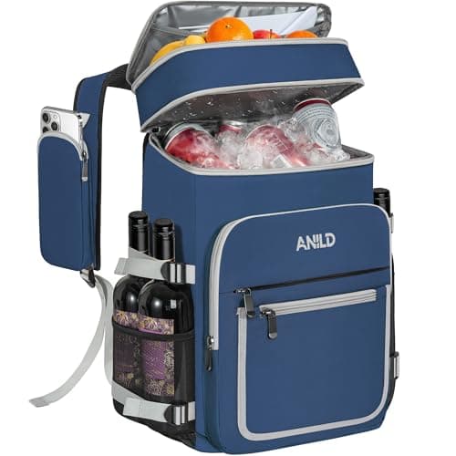 Insulated Backpack Bag 30L for Camping, Picnic, BBQ, Beach, Hiking, Blue
