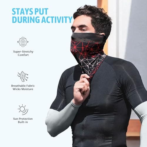 Awumbuk 6 Pack Multifunctional Headwear Bandana Unisex Face Covering, Windproof Sneck Scarf Thin Snoods for Men & Women Face Masks Neck Gaiter for Cycling Sports Running Hiking Outing — view 3
