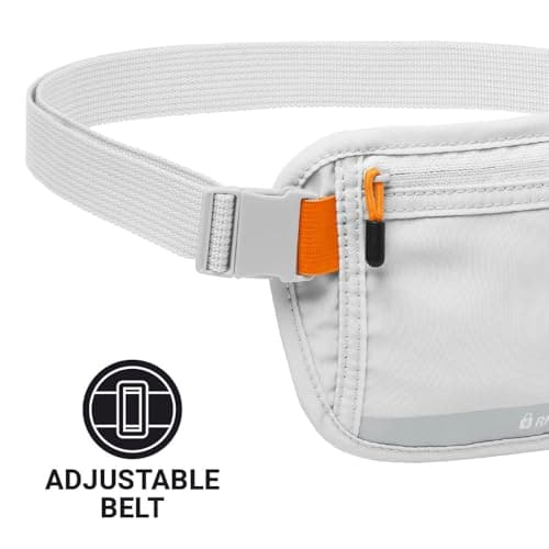 Go Travel RFID Money Belt - Hidden Under-Clothes Waist Wallet, Grey — view 5