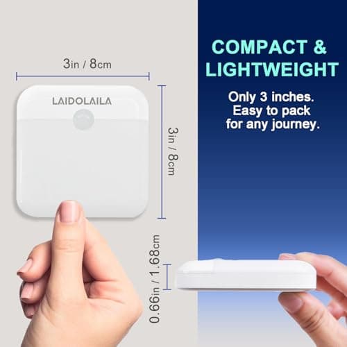 2 Pcs Magetic Night Light Motion Sensor Cruise Ship Approved with USB Cable LED Rechargeable Battery for Indoor Use in Bathroom Hallway Cabin Toilet Bed Stair for Travel Cruise Essentials 2026 — view 2