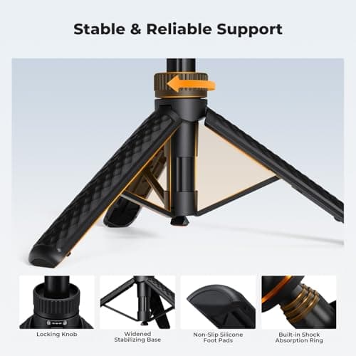K&F CONCEPT 25.6"/65cm Auto-Pop Open Tripod, Mini Selfie Stick for Phone — view 3