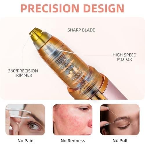 AYBUY Eyebrow Trimmer for Women, Rechargeable Eyebrow Shaper, Rose Gold — view 4