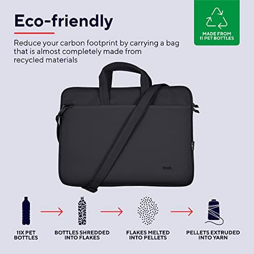 Trust Bologna Slim Messenger Bag 16 Inch with Shoulder Strap, Black — view 4