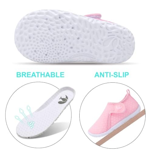 JOINFREE Slippers for Baby Boys Girls Summer Water Shoes Breathable Comfort Non-Slip Toddler Aqua Shoes Quick-Dry for Beach, Pool & Swimming NPink 12-18 Months — view 3