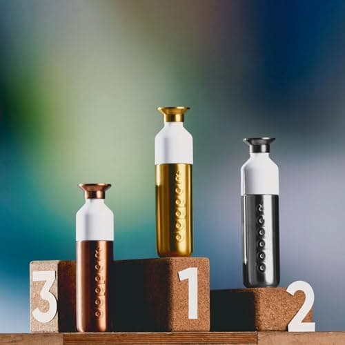 Dopper Steel Gold drinking bottle 490ml - stainless steel water bottle - BPA free water bottle, 18/8 stainless steel, leakproof - sports bottle for sports, outdoor & office — view 6