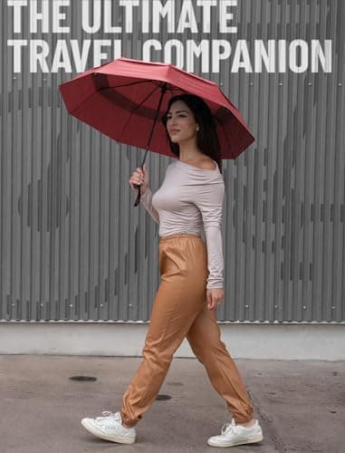 Repel Windproof Travel Umbrella - Compact & Withstands Winds up to 100MPH, Strongest Premium Auto Folding Umbrella for Rain and Sun - Durable, Light & Portable for Women & Men, Fits Backpack & Cars — view 6