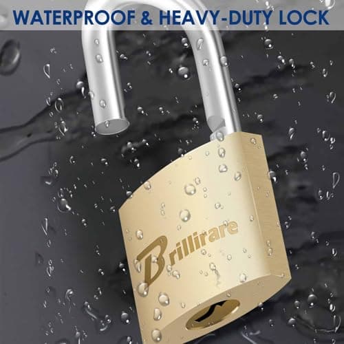 4 Pack Luggage Locks with Keys, Brass Padlock, Solid Copper Travel Waterproof Keyed Lock Unbreakable, Outdoor Metal Lock for Lockers, Bags, Backpack, Gym, Gate, Toolbox-Golden — view 6