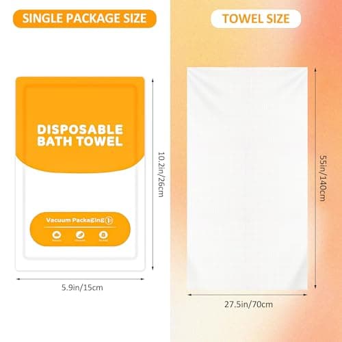 ZHABAYEN 5 Pack Disposable Bath Towels, Large Beach Towels 55''X27.5'' — view 2