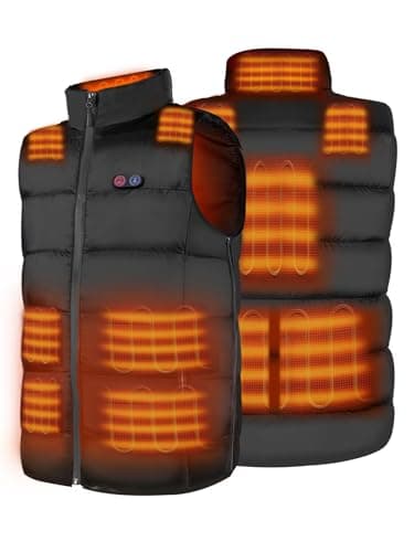 DR.PREPARE USB Electric Heated Gilet, Unisex Heated Vest, Lightweight Heated Jacket with 3 Heating Levels, 10 Heating Zones, Adjustable Oversized for Hiking, S-M (Battery Pack Not Included)