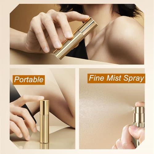 Aurdox Perfume Atomiser, Refillable & Portable Travel Perfume Bottle with Bottom Pump, Luxurious Small Atomiser Spray Bottle, Cologne Dispenser for Women and Men, Leaking Proof, 5 ml — view 5