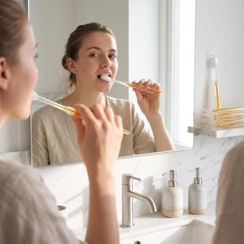 Disposable Toothbrushes Multipack, 50 Pack Toothbrush Multipack Set, Yellow — view 5