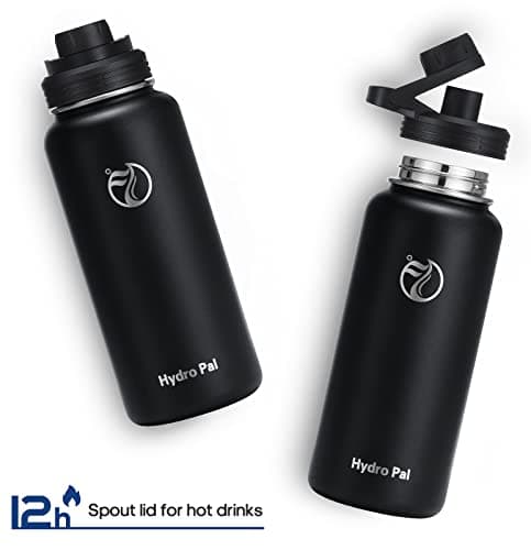 HydroPal Vacuum Insulated 1L Stainless Steel Water Bottle with Dual Lids — view 4
