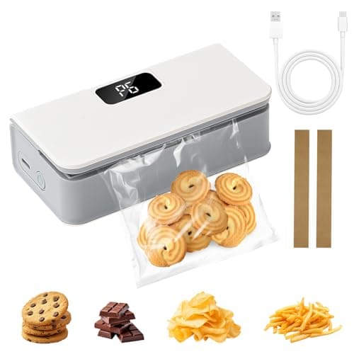 Mini Bag Sealer,2 in 1 Rechargeable Sealer Machine with Cutter and Magnetic