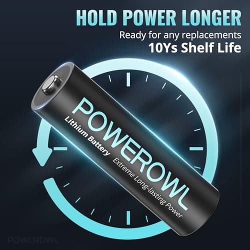 POWEROWL - Lithium AA Battery 8 Pack, 1.5V Long-Lasting Double A Batteries for Blink Camera, Smart Lock, Security Alarm, Digital Camera & High Drain Devices (Non-Rechargeable) — view 4