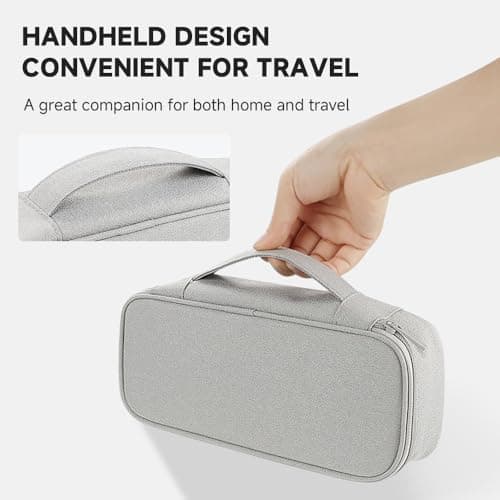 Teskyer Travel Tech Pouch, Protable Cable Organiser Bag, Electronics Accessories Travel Organizer Case for Cable Charger Earphone Power Bank Hard Drive - Light Grey — view 5