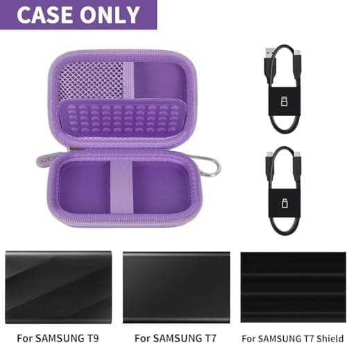 GWCASE for Samsung T9/T7/T7 Shield SSD Case, Anti-Shock, Purple — view 2