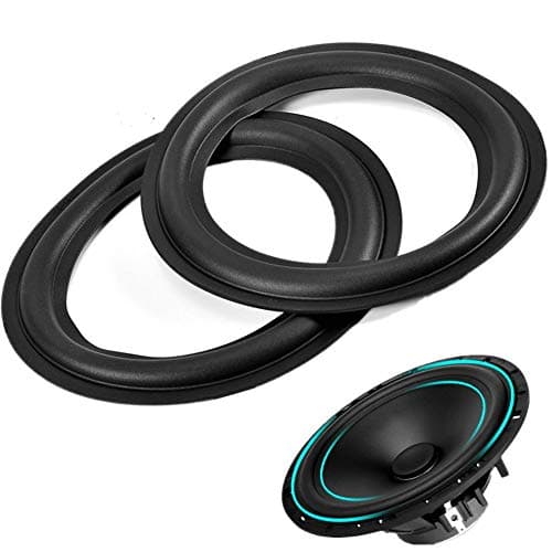 Perforated Rubber Speaker Foam Edge, 2pcs 6 inch/156mm Surround Rings Replacement Parts for Speaker Repair or DIY (Black)