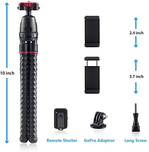 LINKCOOL Phone Tripod​ – Portable 360° tripod with Bluetooth remote, fits phones, iPads & cameras. Perfect for travel & vlogging-Black — view 5