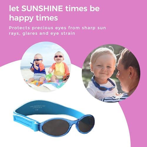 Banz Kids Sunglasses - Wrap Around Kids & Toddler Sunglasses 2-5 Years, 100% UV Eye Protection - Shatter-Resitant Flexible Frame with Strap - Travel, Beach & Holiday Essentials — view 5