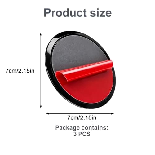 3 Pack Round Car Dashboard Adhesive Pads For Dash Cam Dashcam Sticky Pads — view 2