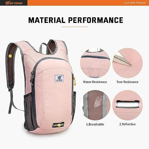 SKYSPER Small Daypack 10L Hiking Backpack Packable Lightweight Travel Day Pack for Women Men(Pink) — view 4
