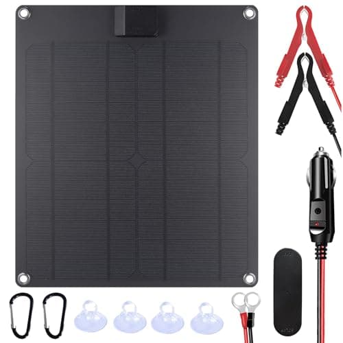 Qcwwy Solar Power Kit, PortableSolar Charger 15W Solar Panel Starter Kit Fast Charging Solar Panel Battery Charger with DC5521 Port Multifunction Solar Panel for Outdoor Travel (Black)