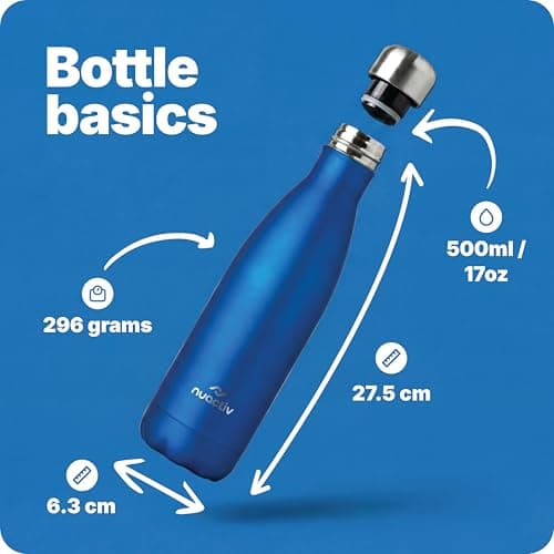 Nuactiv Stainless Steel Water Bottle 500ml Vacuum Insulated Metal Flask — view 2