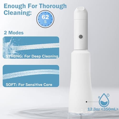 Portable Travel Bidet, Electric Bidet Sprayer 12.3oz/350mL, IPX7 Waterproof ＆ Rechargeable, Mini Bidet Toilet Water Spray for Personal Hygiene Cleaning, Postnatal Care, Perineal & Hemorrhoid Treatment — view 2