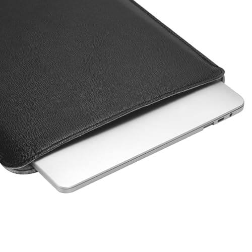 Comfyable Laptop Sleeve 14 Inch Precisely Compatible with MacBook Pro M5 A3426 A3427 M4 M3 M2 M1 Pro/Max 2026-2021, Faux Leather Cover Case 14 in, Black — view 3
