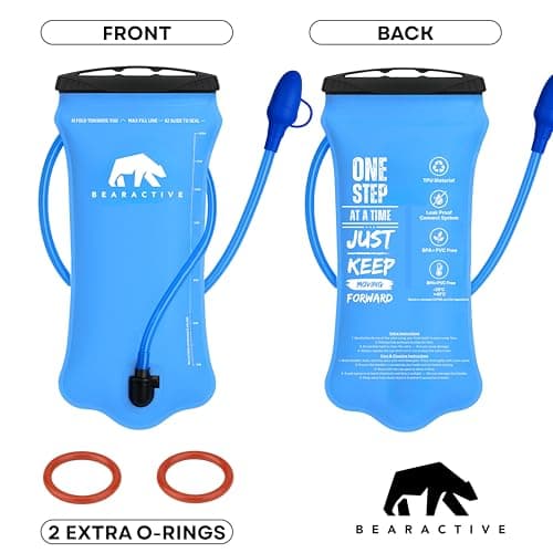 Bearactive Hydration Bladder, Water Bladder 2L for Running Backpack with BPA-Free TPU, Hydration Pack, Leak-Proof Water Pouch, No Plastic Smell – Hiking, Running, Cycling & Camping (Blue, 2 Litre) — view 3