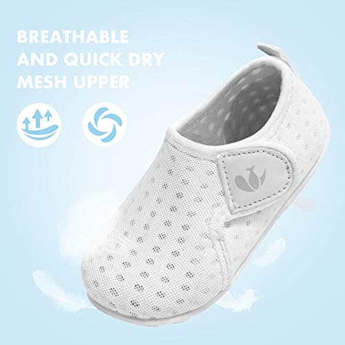 JOINFREE Water Shoes for Baby Boys Girls Toddler Summer Slippers Breathable Comfort Barefoot Quick-Dry Aqua Sock Shoes for Beach, Pool & Swimming White HL 18-24 Months — view 2