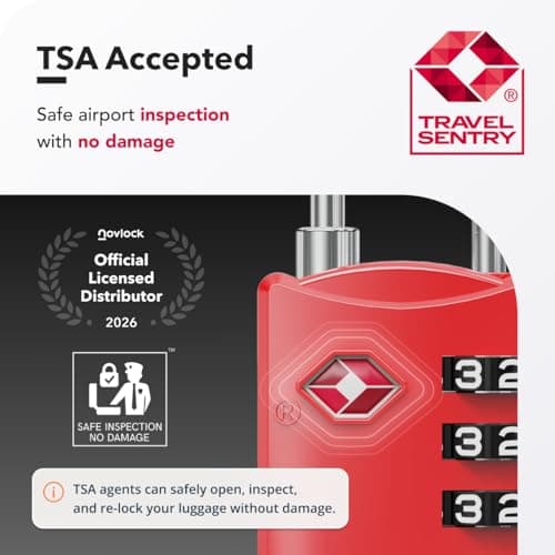 NovLock Suitcase Padlocks, TSA Approved Luggage Locks, Travel Padlocks — view 2