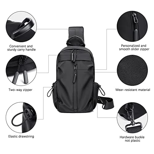 Long Keeper Lightweight Sling Backpack – Unisex Chest bag Crossbody Backpack with USB Port, One Strap Sling Shoulder Bag Travel Sports Gym day pack Backpack — view 4