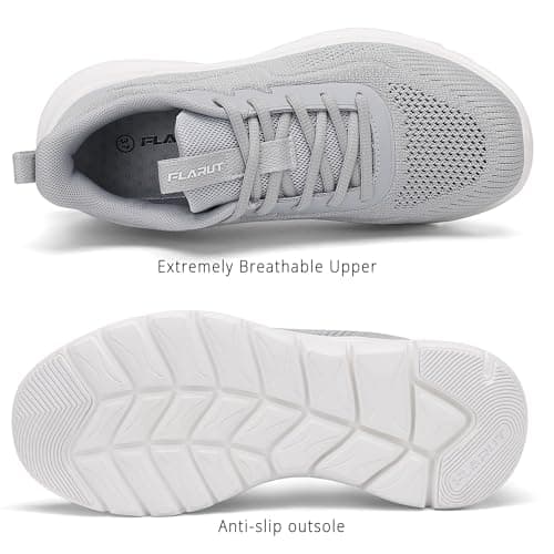FLARUT Womens Trainers Breathable Running Walking Shoes(Grey,40) — view 5
