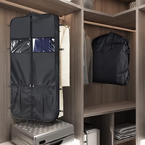 Univivi Suit Carriers for Men, Garment Bag for Travel, 50in Suit Bag, Black — view 5