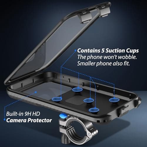 SPORTLINK Bike Phone Holder -【2 in 1 Combo】Aluminium Motorbike Phone Mount with Waterproof Case【360° Rotatable/1s Quick Release】Heavy-Duty Motorcycle Handlebar for iPhone Samsung, More 6-6.8" Phones — view 6