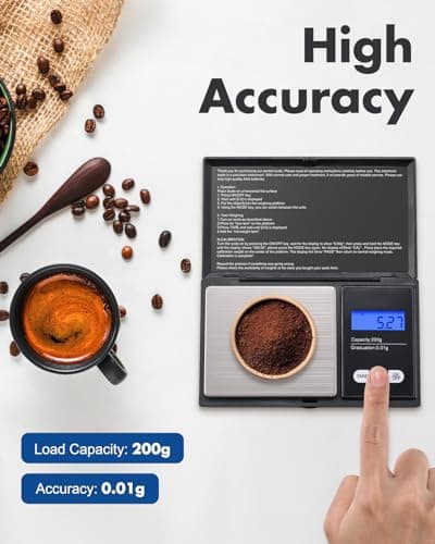 Zacro Digital Kitchen Scale Portable Pocket Scale 200g X 0.01g Mini Weighing Scale Jewelry Scale with LCD Display Batteries Included — view 3