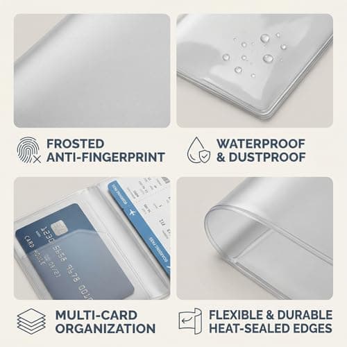 QBXMY7 4 Pcs UK Passport Covers Transparent, Waterproof Passport Holder — view 3