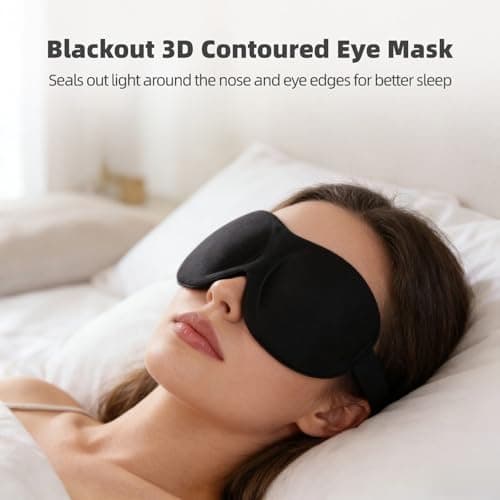 12 Pcs 3D Blackout Sleep Masks, Lightweight Knitted Eye Mask with Zero Pressure Contoured Space Adjustable Strap for Travel Side Sleepers — view 2