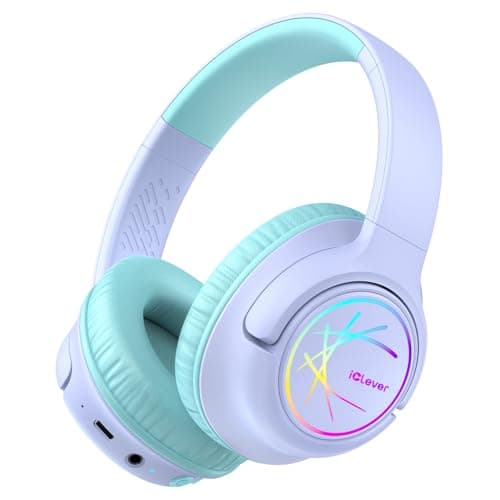 iClever BTH18 Kids Headphones Wireless with LED Lights 43H Playtime Travel