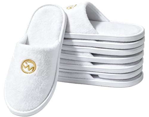 Hotel Slippers Closed Toe Spa Slippers Washable and Foldable 6 Pairs